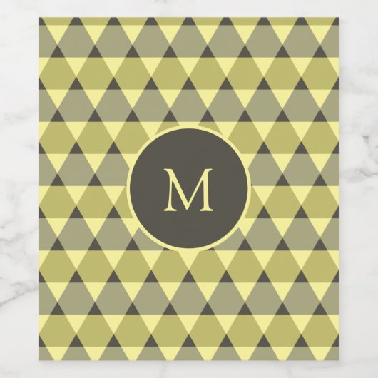 Triangles Pattern Wijn Etiket (Enkel label)
