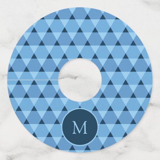 Triangles Pattern Wijnglaslabel (Voorkant)