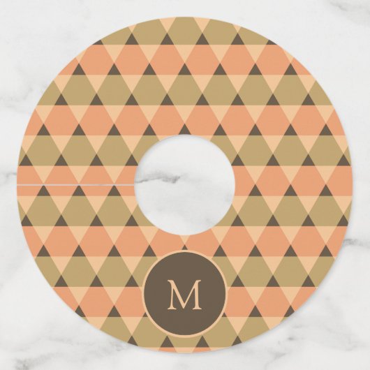 Triangles Pattern Wijnglaslabel (Voorkant)