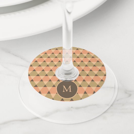 Triangles Pattern Wijnglaslabel (Dichtbij)