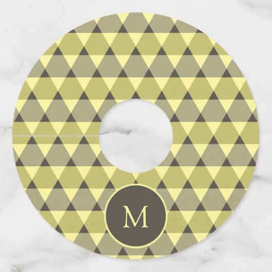 Triangles Pattern Wijnglaslabel (Voorkant)