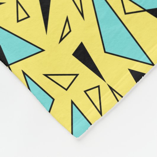 Triangles Pattern - Yellow & Turquoise Fleece Deken (Hoek)