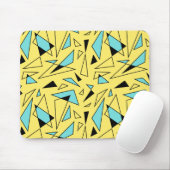 Triangles Pattern - Yellow & Turquoise Muismat (Met muis)