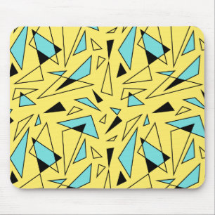 Triangles Pattern - Yellow & Turquoise Muismat