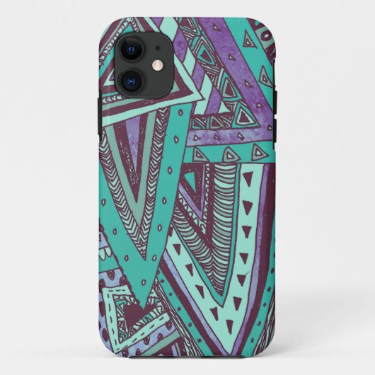 Triangulair Blauwgroen Case-Mate iPhone Case (Achterkant)