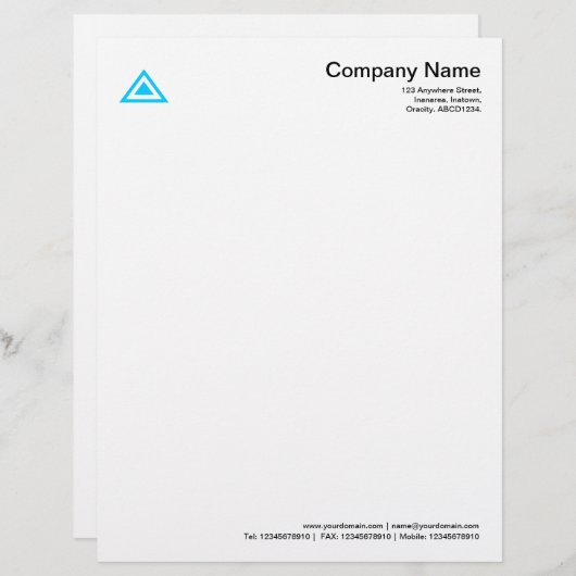 Triangulaire vorm - Sky Blue Gepersonaliseerd Briefhoofd (Voorkant / Achterkant)