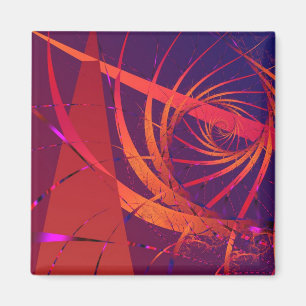 Triangulatiecel Abstract Fine Art Fractal Magneet