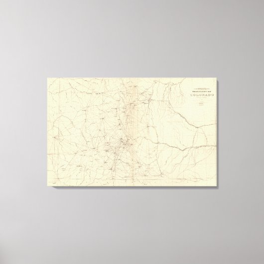 Triangulatiekaart van Colorado Canvas Afdruk (Voorkant)