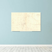 Triangulatiekaart van Colorado Canvas Afdruk (Insitu (Houten vloer))