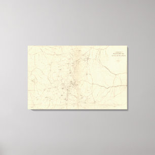 Triangulatiekaart van Colorado Canvas Afdruk