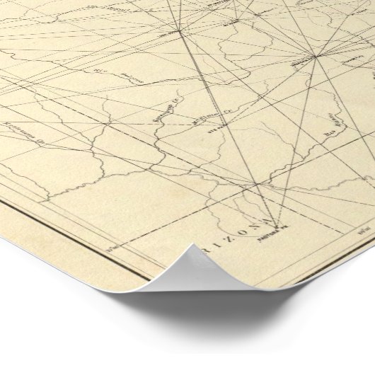 Triangulatiekaart van Colorado Poster (Hoek)