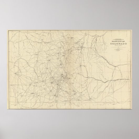 Triangulatiekaart van Colorado Poster (Voorkant)