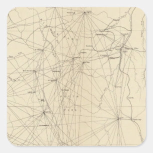 Triangulatiekaart van Colorado Vierkante Sticker
