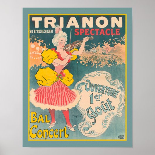 Trianon Spectacle Bal Concert Art Nouveau Poster (Voorkant)