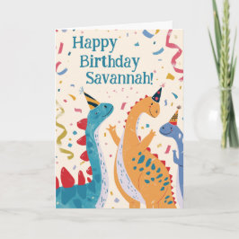 Trias Trio Feestelijke Dinosaurus Verjaardag Kaart