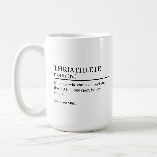 Triathlete definition gift, name definition mug, koffiemok (Links)