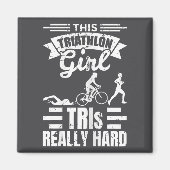 Triathlete Girls Funny Triathlon  Magneet (Voorkant)