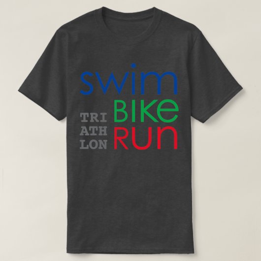 Triathlon 1-zwemfiets voor lichte oppervlakken t-shirt (Design voorkant)