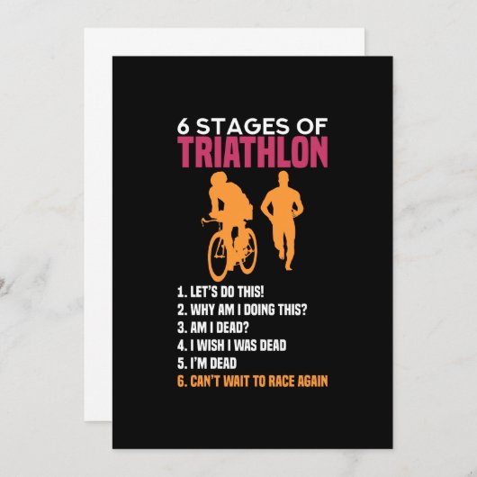 Triathlon - 6 fasen Triathlon Kaart (Voorkant / Achterkant)