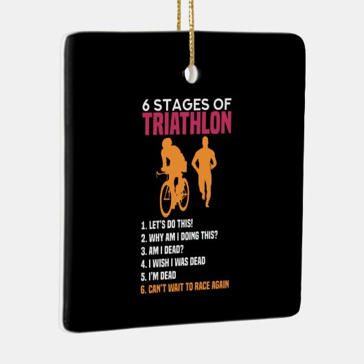 Triathlon - 6 fasen Triathlon Keramisch Ornament (Rechts)