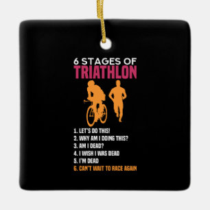 Triathlon - 6 fasen Triathlon Keramisch Ornament