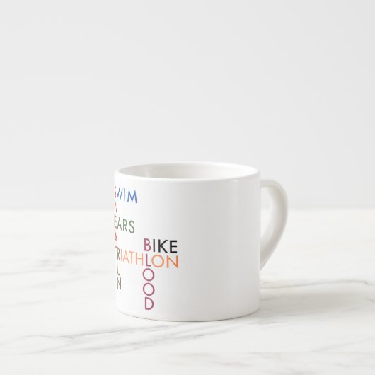 Triathlon bloedzweet en tranen espresso kop (Voorkant rechts)