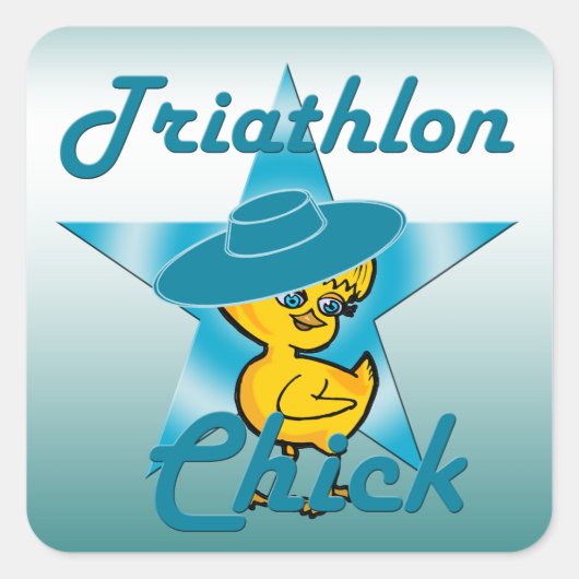 Triathlon Chick #7 Vierkante Sticker (Voorkant)