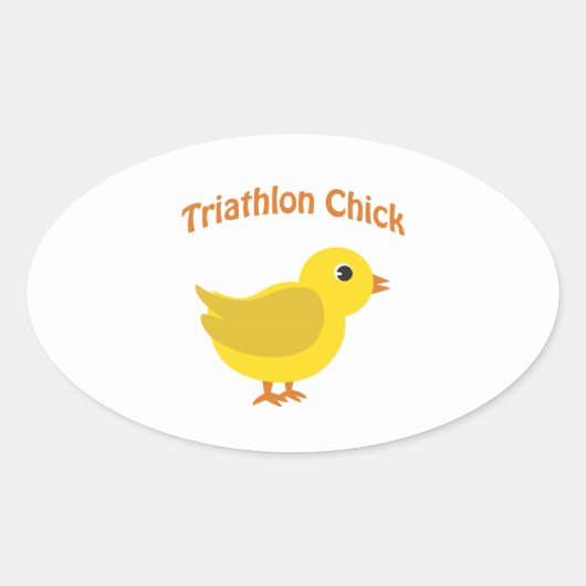 Triathlon Chick Ovale Sticker (Voorkant)