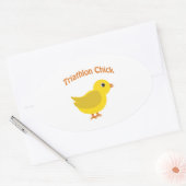 Triathlon Chick Ovale Sticker (Envelop)