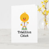 Triathlon Chick Wenskaart Kaart (Gele Bloem)
