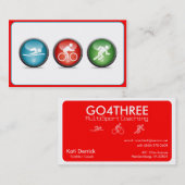 Triathlon Coach Visitekaartje (rood) (Voorkant / Achterkant)