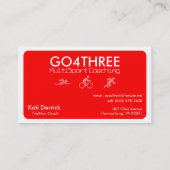 Triathlon Coach Visitekaartje (rood) (Achterkant)