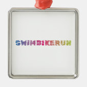Triathlon Cool Design Metalen Ornament (Voorkant)