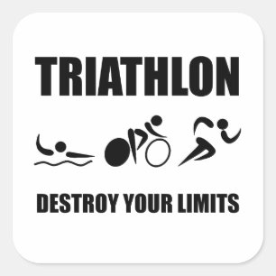 Triathlon Destroy Vierkante Sticker