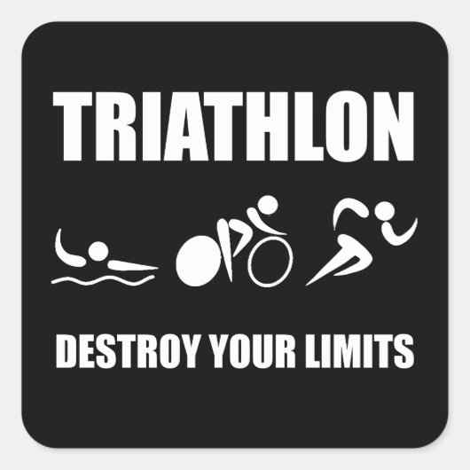 Triathlon Destroy Vierkante Sticker (Voorkant)
