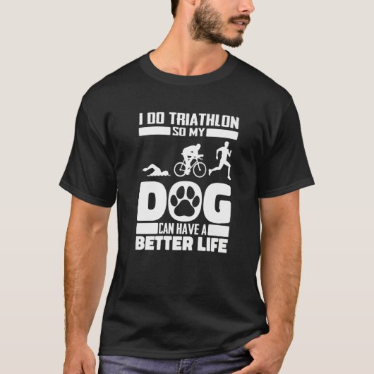 Triathlon Dog Swimming - Cycling Running Triathlet T-shirt (Voorkant)