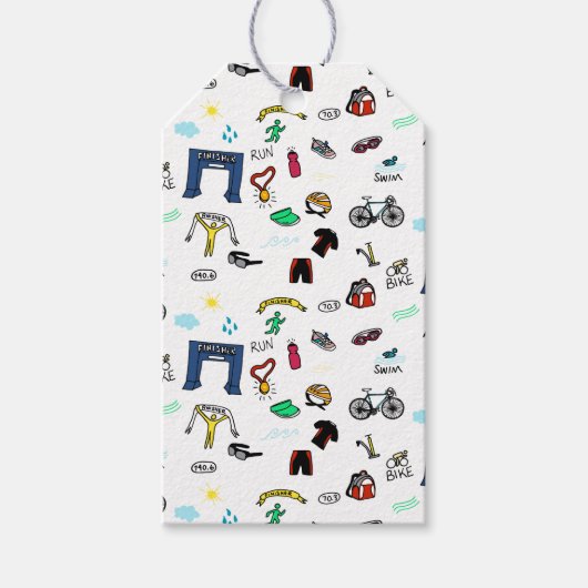Triathlon Doodles Cadeau Labels Cadeaulabel (Voorkant)
