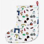 Triathlon Doodles Kerstmis Stocking Grote Kerstsok (Achterkant)