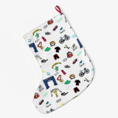 Triathlon Doodles Kerstmis Stocking Grote Kerstsok (Achterkant (Hangend))