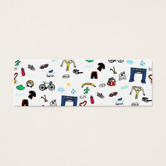 Triathlon Doodles Mini Visitekaartjes (Voorkant)