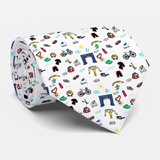 Triathlon Doodles Stropdas (Opgerold)