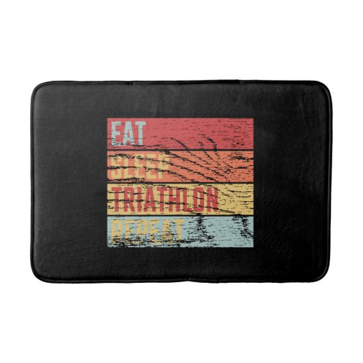 Triathlon - Eat Sleep Triathlon Herhalen Badmat (Voorkant)