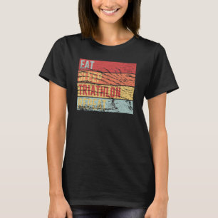 Triathlon - Eat Sleep Triathlon Herhalen T-shirt