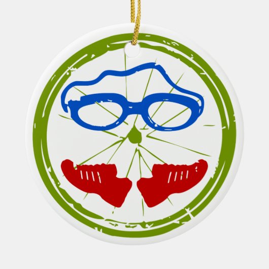 Triathlon Face Keramisch Ornament (Voorkant)