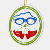 Triathlon Face Keramisch Ornament (Links)