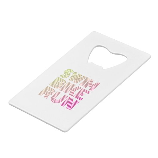 Triathlon-fiets Creditkaart Flessenopener (Achterkant Gekanteld)