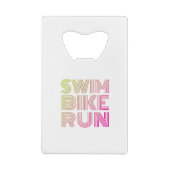 Triathlon-fiets Creditkaart Flessenopener (Achterkant)