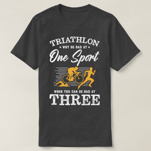 Triathlon-fiets, triatlon-fiets, zwemmen t-shirt (Design voorkant)
