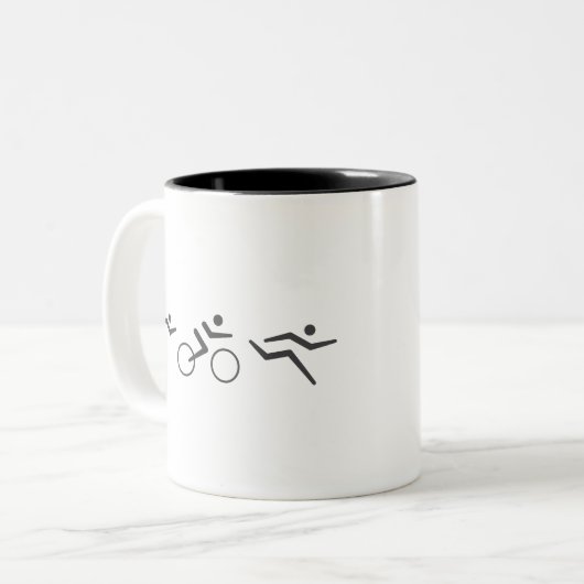 Triathlon-fiets Tweekleurige Koffiemok (Voorkant links)