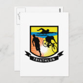 triathlon - fietsenrace briefkaart (Voorkant / Achterkant)